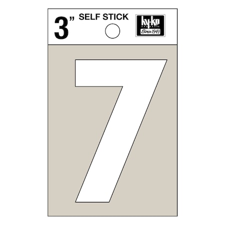 Hy-Ko 3In White Vinyl Number 7, 10PK A30507